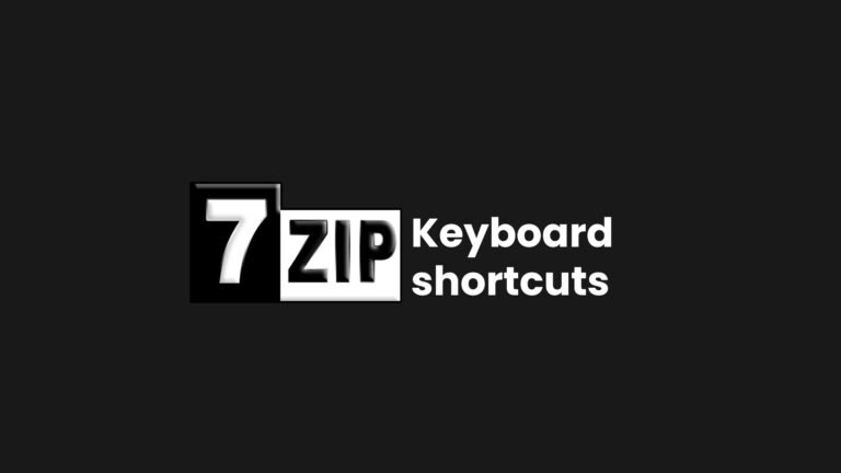 7zip keyboard shortcuts
