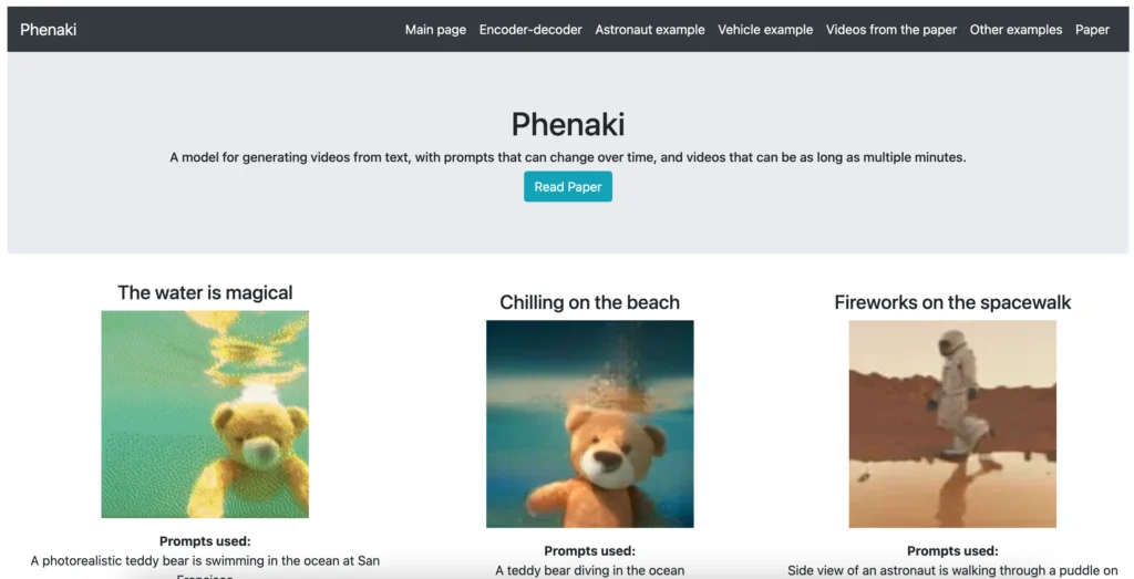 AI Text-to-Video Tools Phenaki