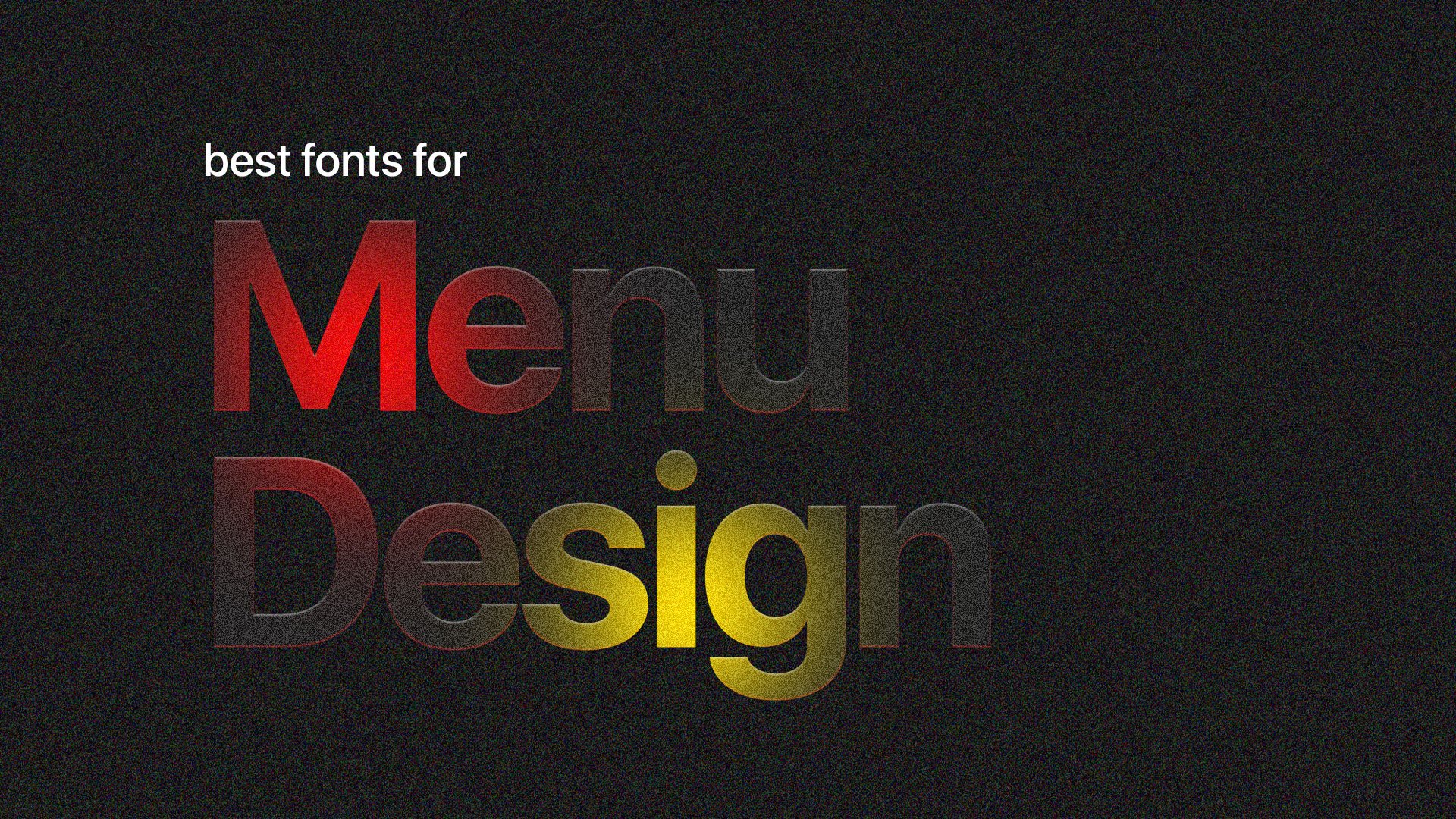 best fonts for menu design