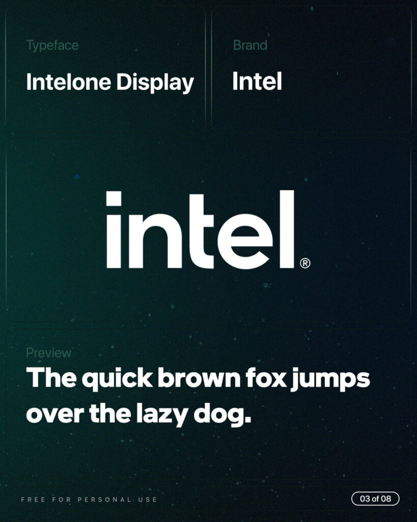intel font