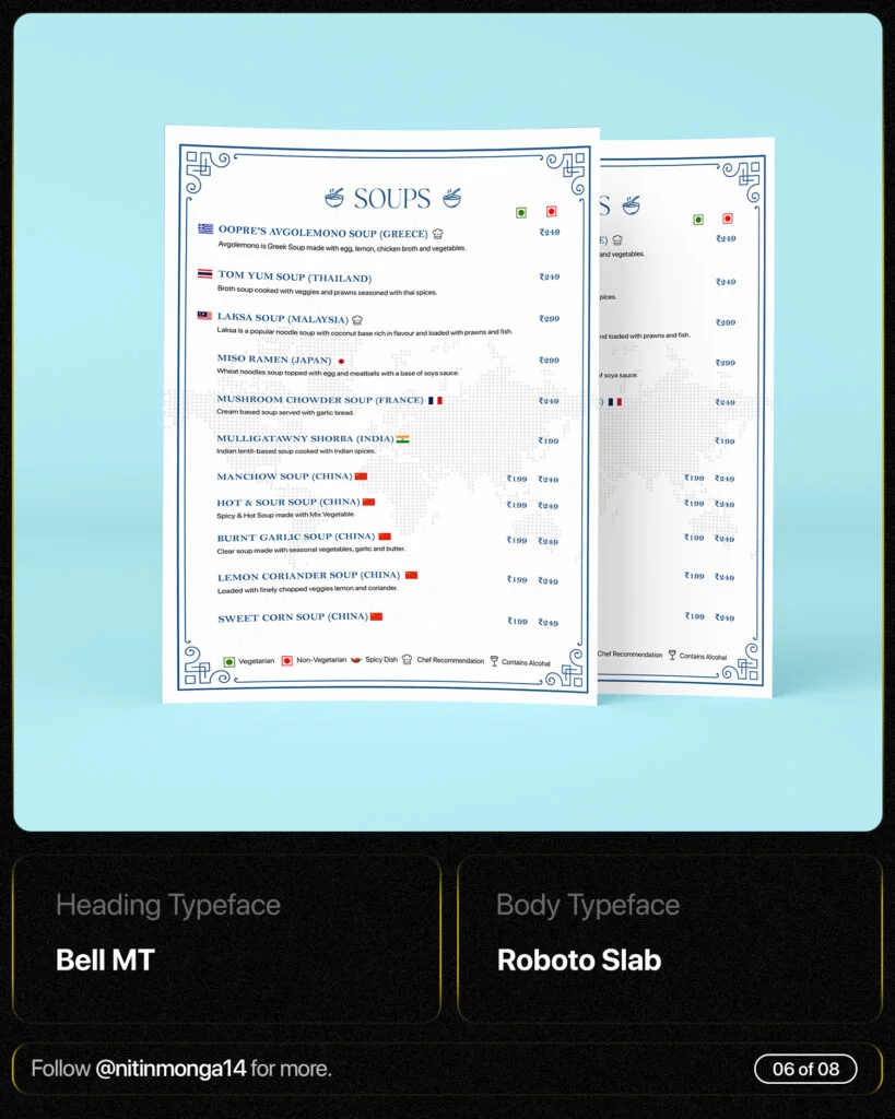 Best Fonts for Menu Design
