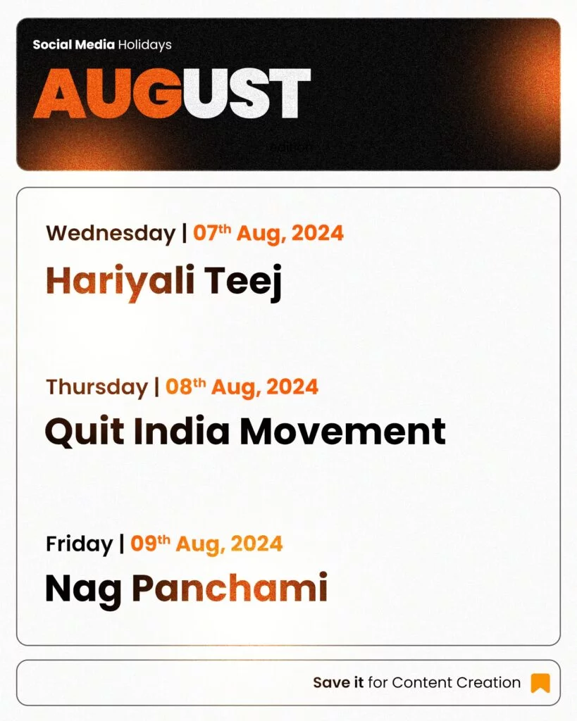 August Social Media Calendar 2024 August Social Media Calendar 2024