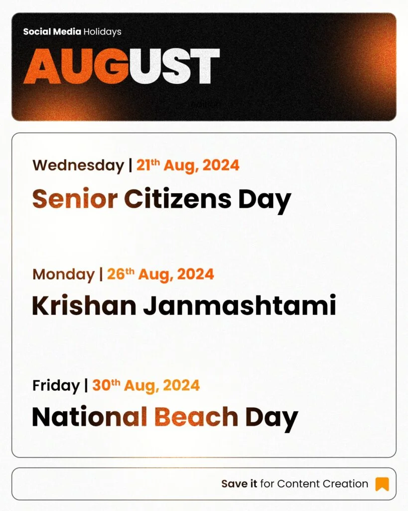 August Social Media Calendar 2024 August Social Media Calendar 2024