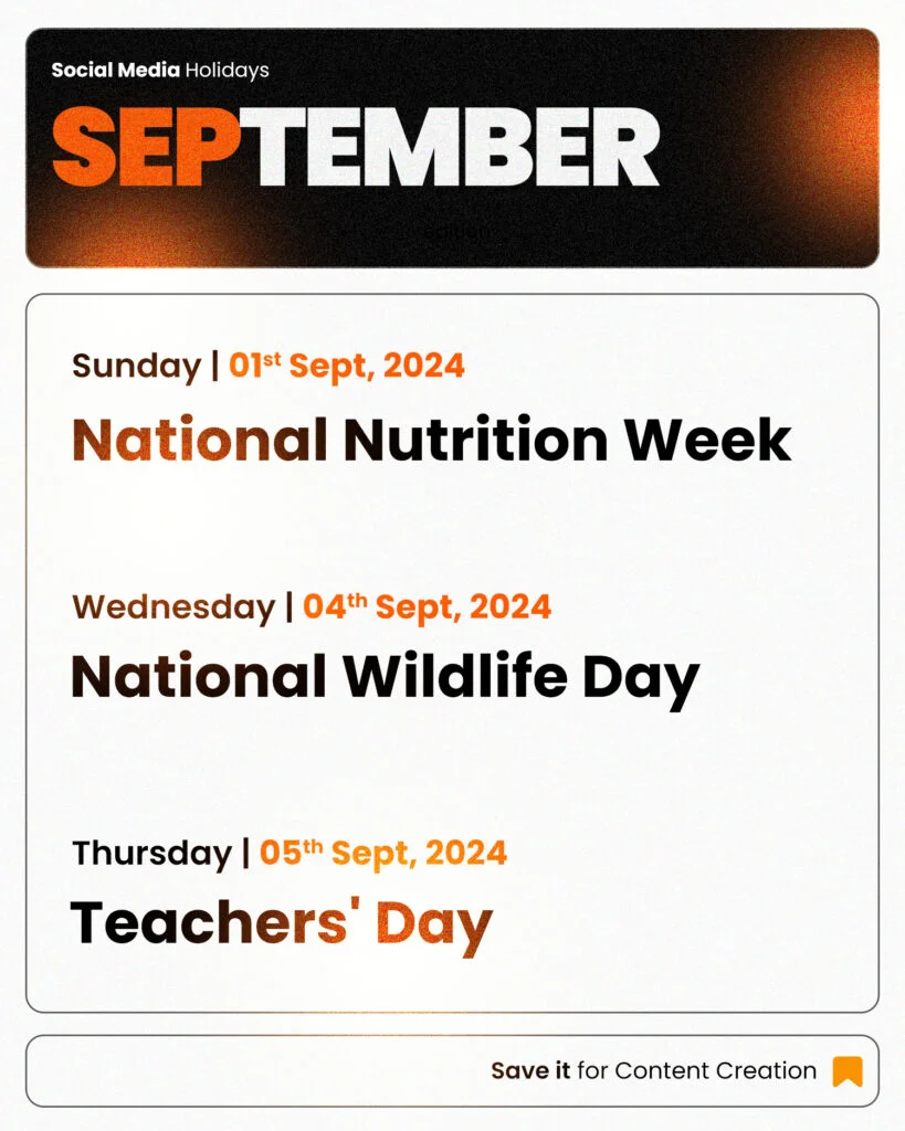 September Social Media Holidays 2024