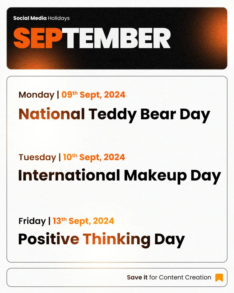 September Social Media Holidays 2024