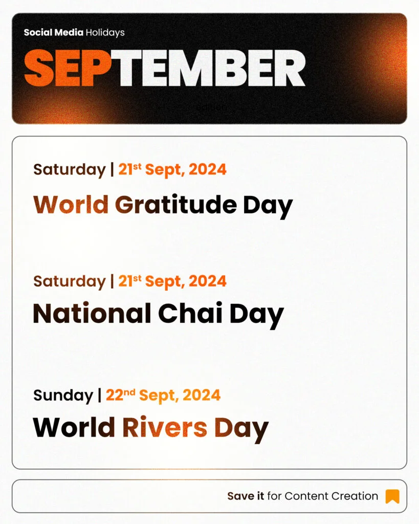 September Social Media Holidays 2024
