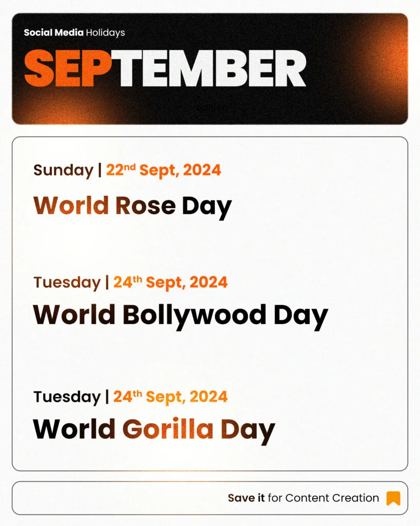 September Social Media Holidays 2024
