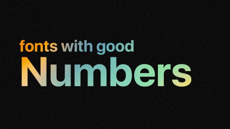 Fonts with Good Numbers