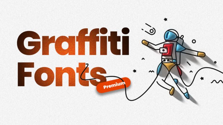 White noisy background with text premium graffiti fonts