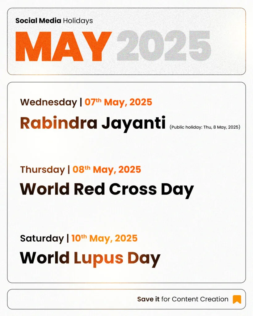 May 2025 Social Media Holiday Calendar