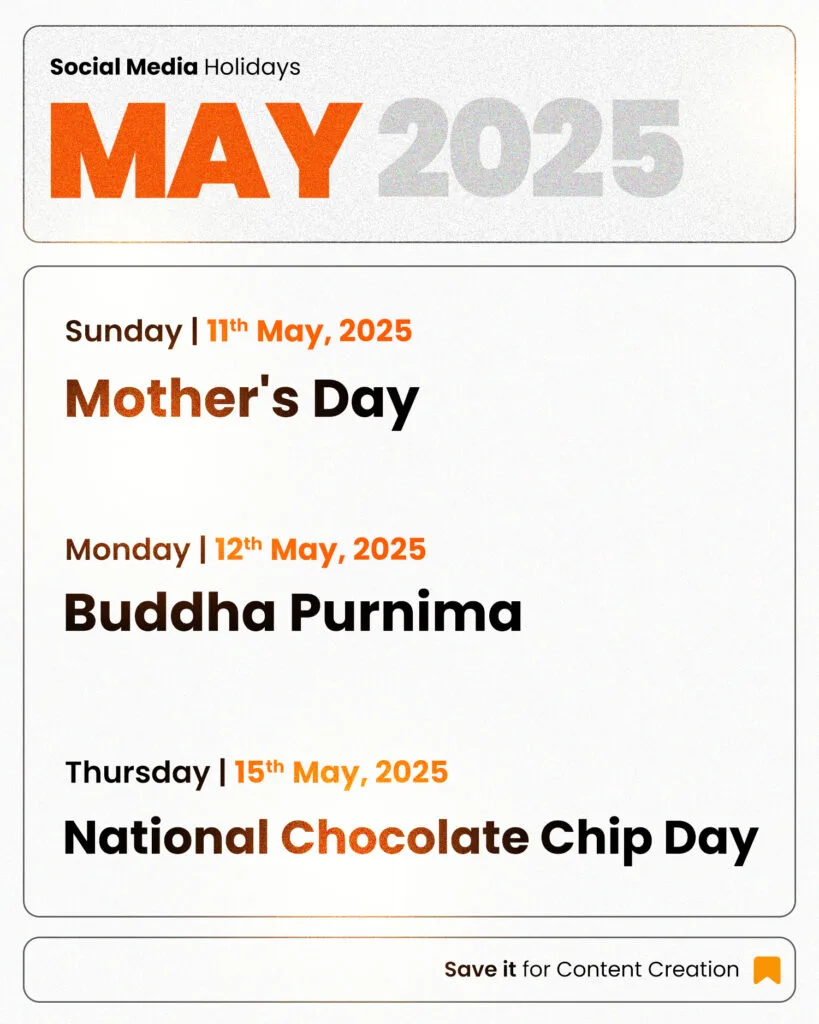 May 2025 Social Media Holiday Calendar