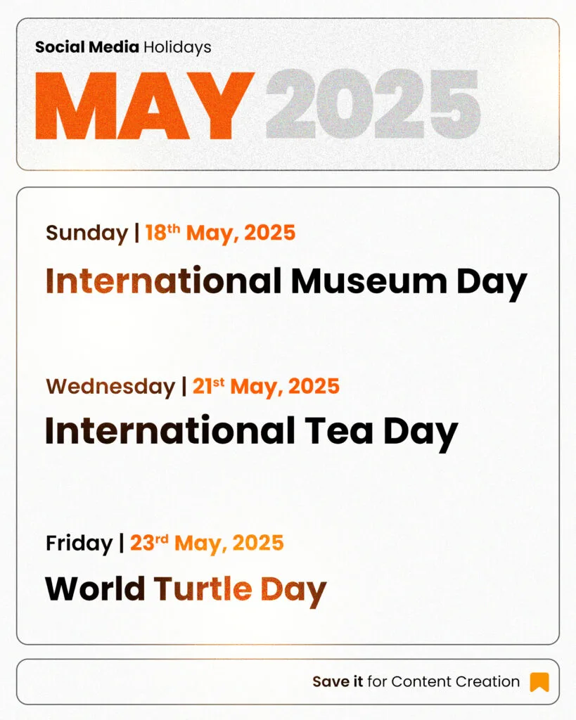 May 2025 Social Media Holiday Calendar