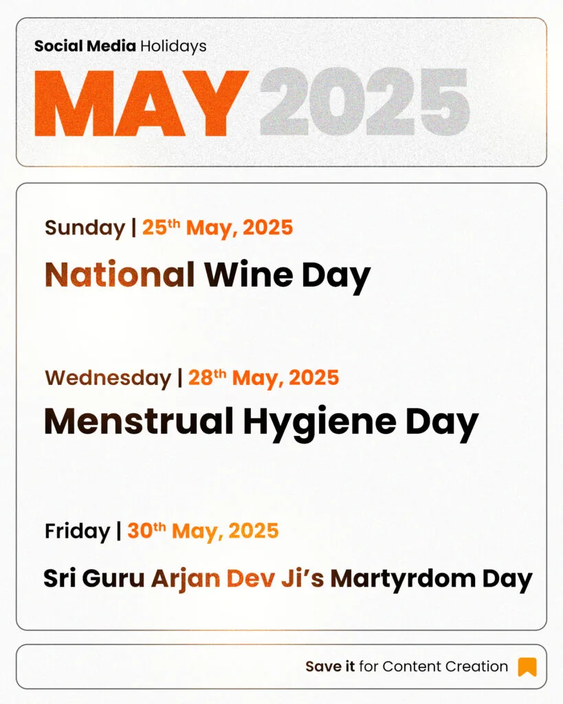 May 2025 Social Media Holiday Calendar