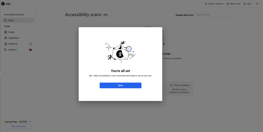 elementor ally accessibility assistant configuration