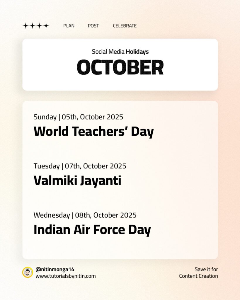 October 2025 Social Media Holidays October 2025 Social Media Holidays