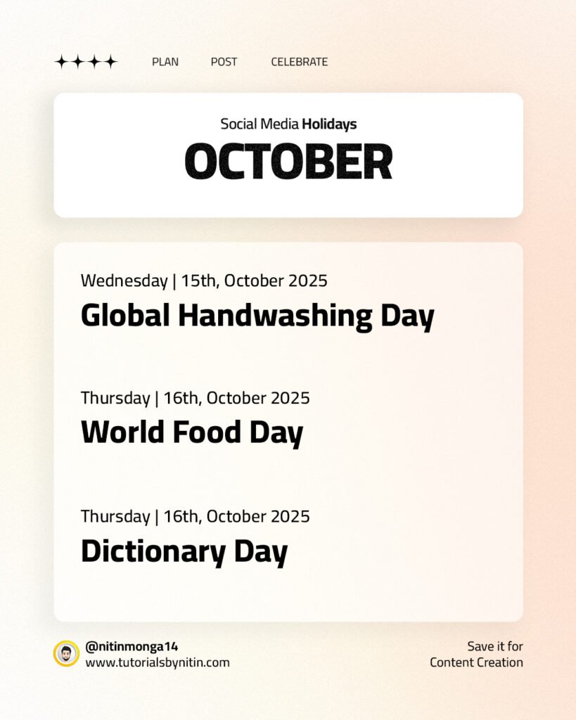 October 2025 Social Media Holidays October 2025 Social Media Holidays