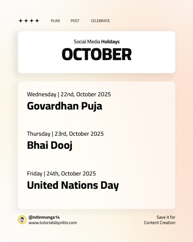 October 2025 Social Media Holidays October 2025 Social Media Holidays