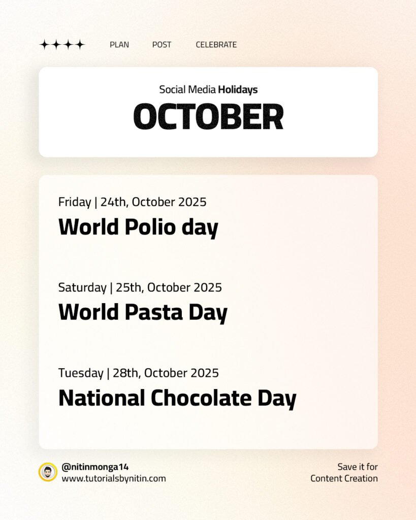 October 2025 Social Media Holidays October 2025 Social Media Holidays