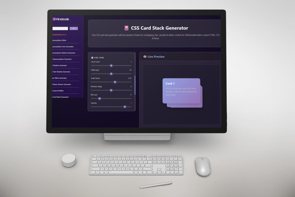 CSS card stack generator