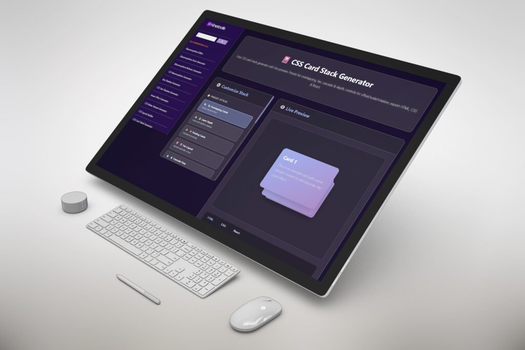 CSS card stack generator