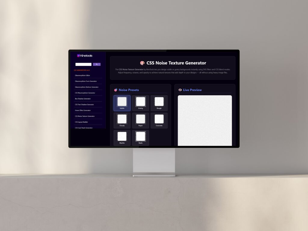 KineTools Simplifies CSS and UI KineTools Simplifies CSS and UI