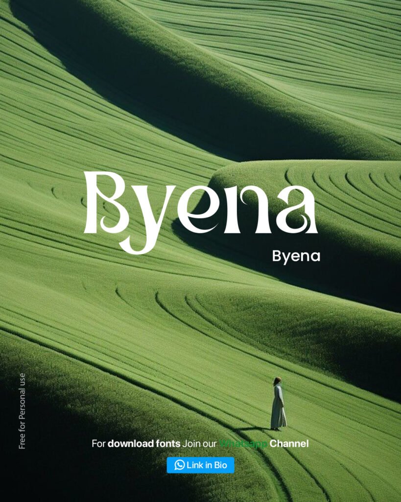 Byena free serif font — organic editorial typeface for graphic designers 2026