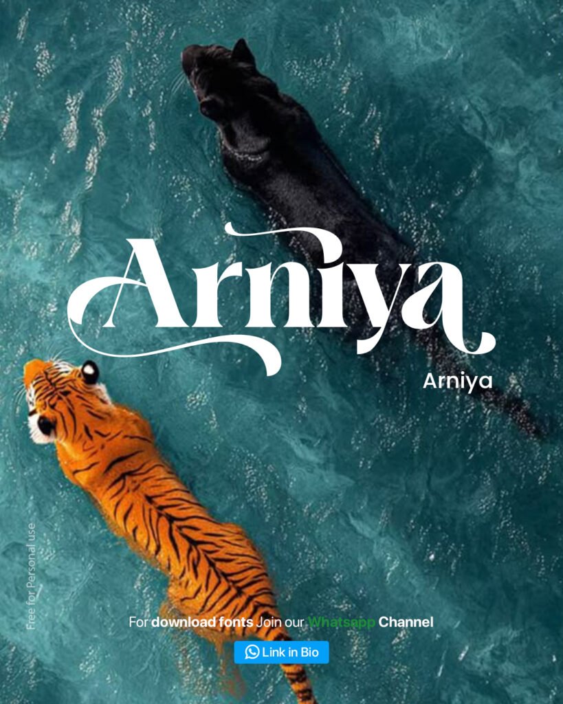 Arniya free swash serif font — luxury editorial script for branding 2026