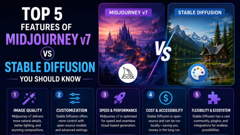 Top 5 Features of Midjourney v7 vs Stable Diffusion You Should Know