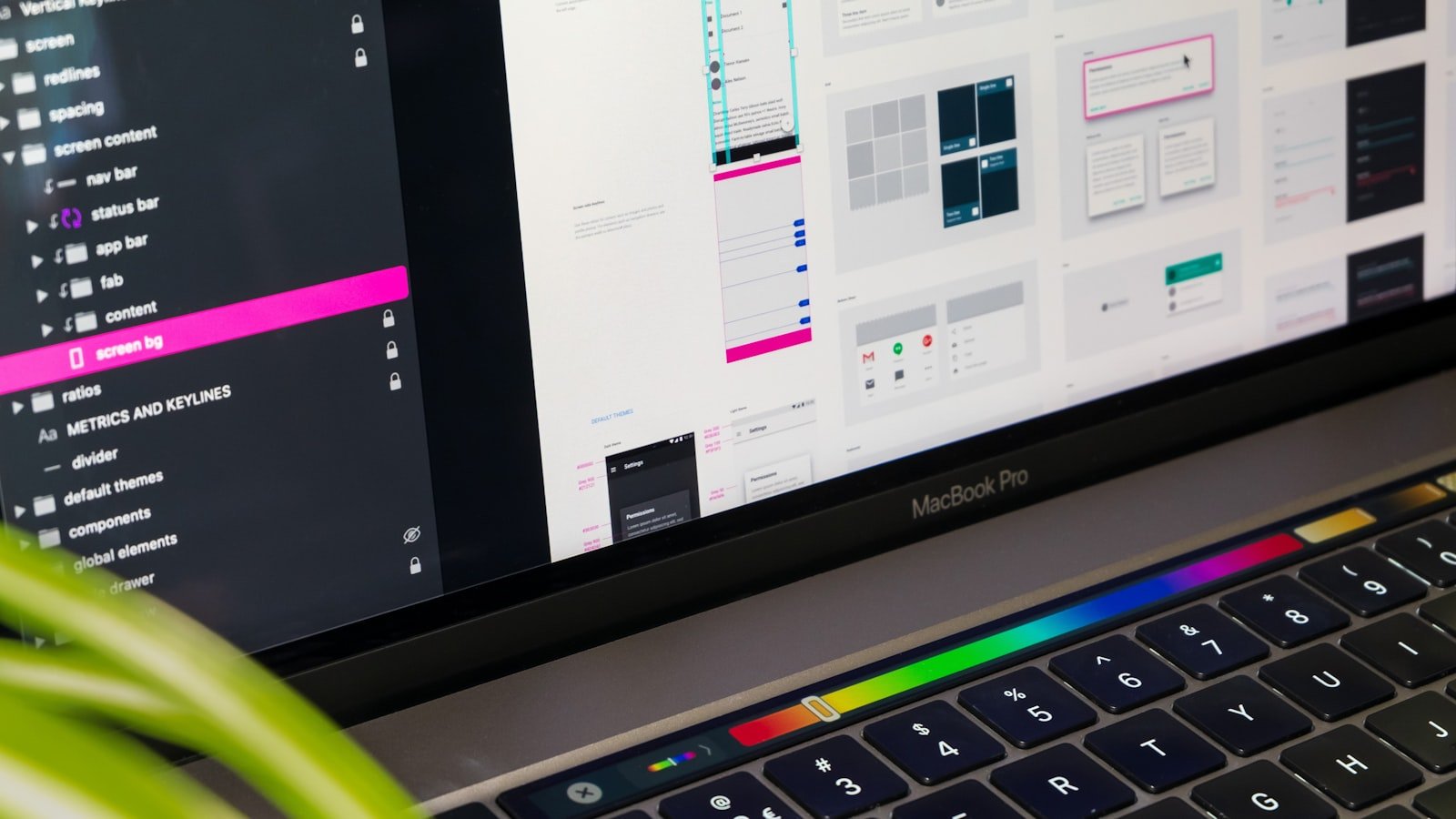 Figma nested folders UI design file organization shown in a design workspace