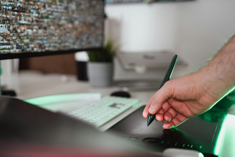 Affinity 3.3 design workspace with laptop and creative tools
