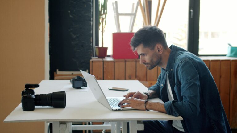 Canva ProSuite design workspace with photo editing on laptop