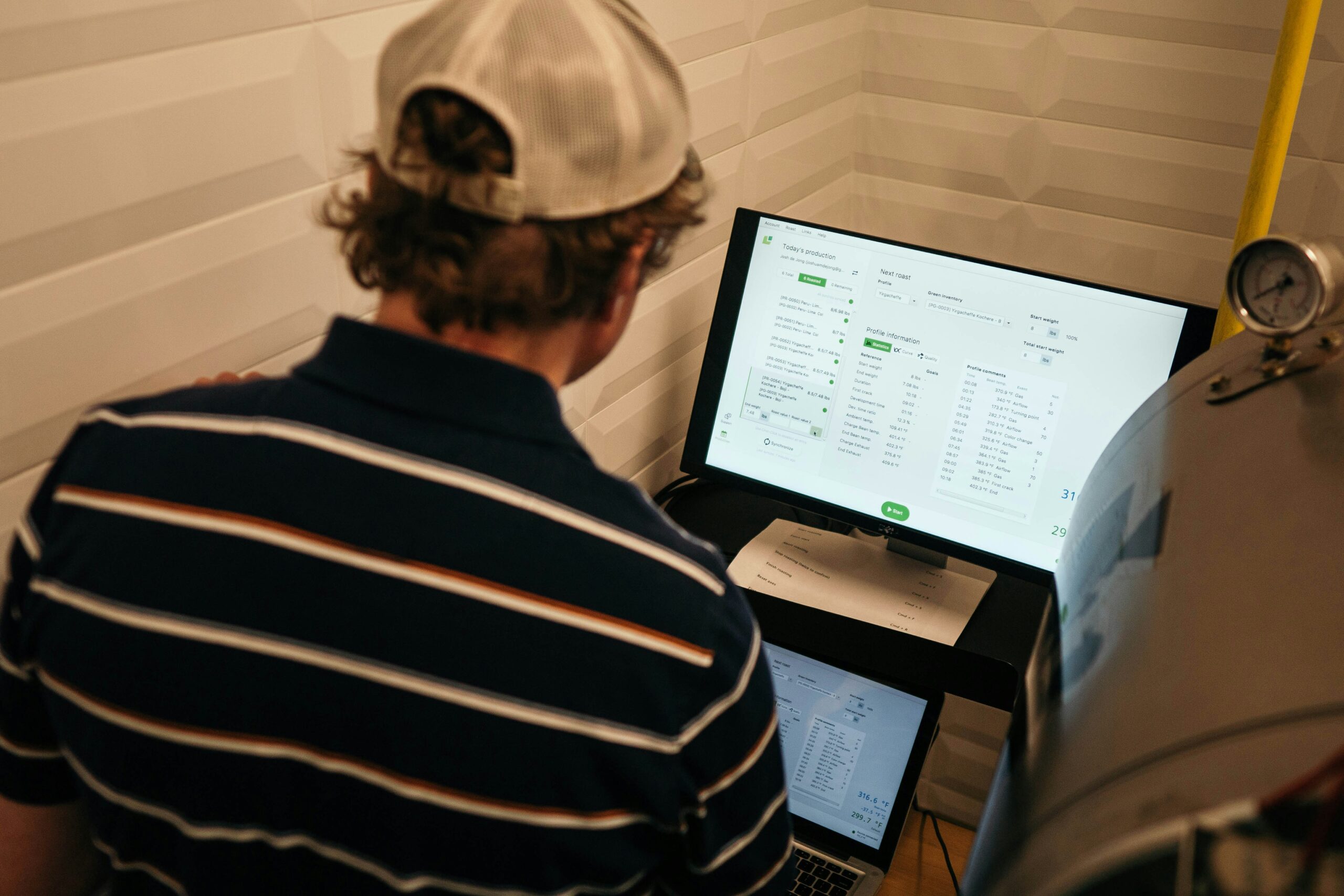 AI agent workflow Employee reviewing an AI agent workflow output before approving it
