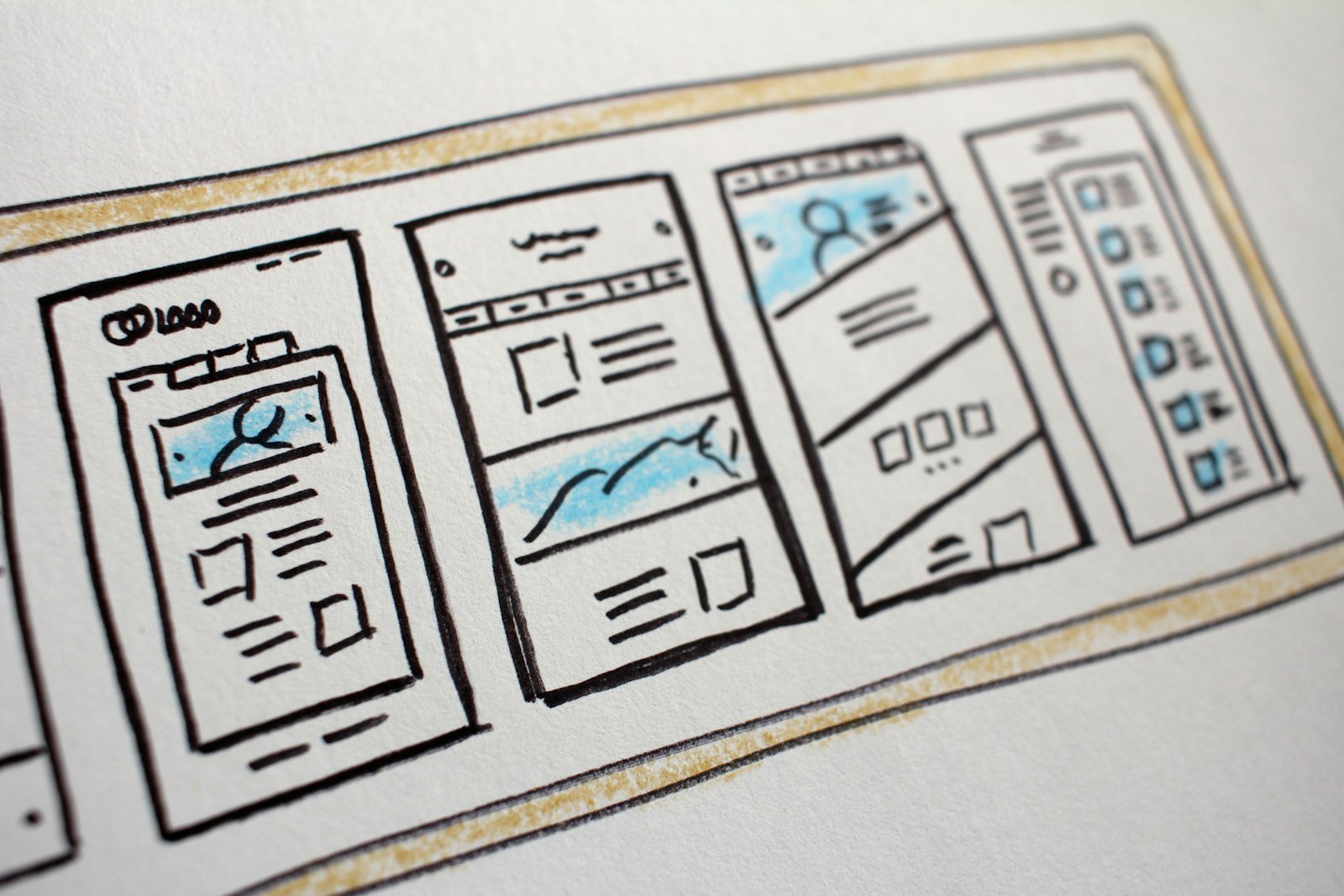 UX design trends 2027 UX design trends 2027 website wireframe sketches on a desk