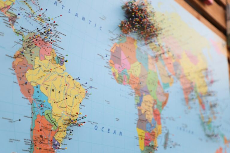 World map illustrating WordPress multilingual plugins connecting languages globally